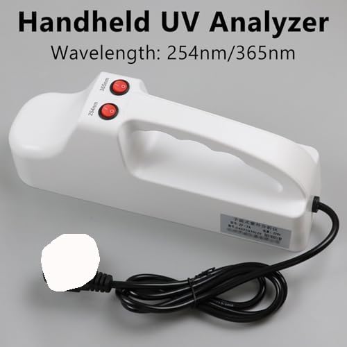 Przenośny analizator UV 254 nm 365 nm, przenośny tester laboratoryjny z filtrami 50 x 150 mm, kompaktowa lampa kwarcowa do inspekcji chromatograficznej, zasilacz AC 220 V