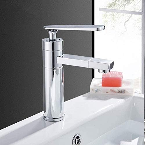 Robinet d'évier de salle de bains blanc compact en laiton véritable