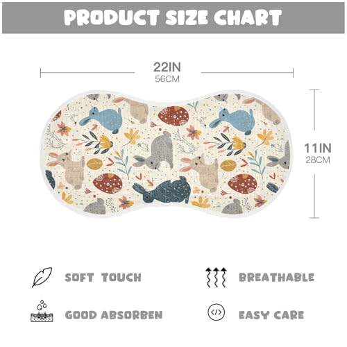 Retro Easter Bunnies Cotton Large Burp Cloths for Baby Soft Touch Baby Cloth for Set of 2, 22x11in4