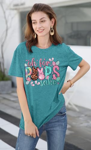 Image of LAZYCHILD Women Easter Teacher Shirts: Funny Treat All with Kindness T-Shirt Bunny Rabbit Tee Tops