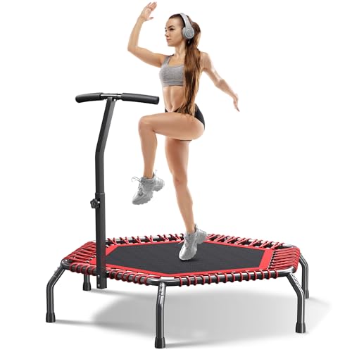 Image of 40 inch /48 inch Rebounder Trampoline for Adults with Bungee Cords, Exercise Rebounder for Adults Indoor /Outdoor Workout, Max Load 450 /550 LBS