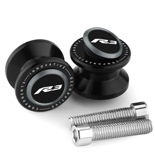 GOXMOTO 6MM Swingarm Spools Sliders Motorcycle Rear Stand Frame Sliders Aluminum Compatible with YA.HAMA YZF R3 2015 2016 2017 2018 2019 2020 2021 2022 2023 2024 YZF-R3 YZFR3 Accessories (Gray)