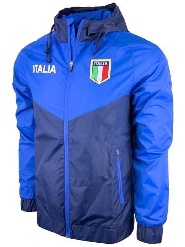 Just 4 Kicks Men's Italy Windbreaker Jacket, Italia Lightweight Waterproof Hooded Rain Jacket3