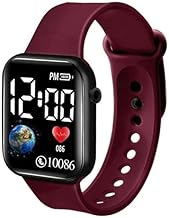 Smart Fitness Watch with Heart Rate Monitor, 1.7 inch Display, Black (Maroon)