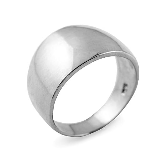Modern Contemporary Rings Cigar Ring Band in High Polish 925 Sterling Silver (Size 8.5)