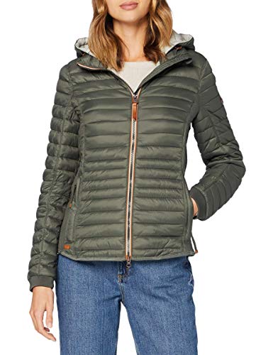 camel active Damen leichte Steppjacke mit Abnehmbarer Kapuze Khaki,...