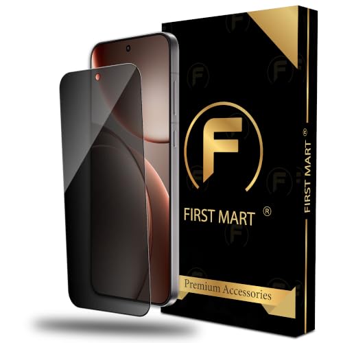 Image of FIRST MART Privacy Tempered Glass for Oppo Find X8 & Oppo Find X9 | Anti-Spy Screen Protector, Edge-to-Edge 9H Scratch Protection, Case-Friendly, Bubble-Free | Pack of 1