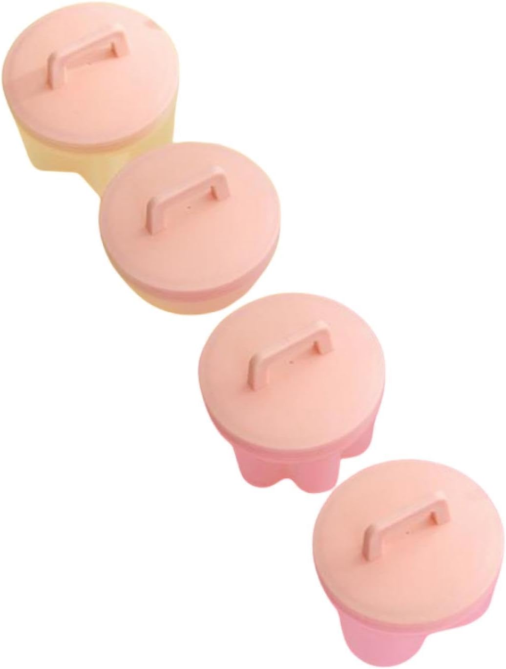 Egg Steamer Boiled Egg Poached Egg Mold Stamper Set DIY Mold Green 4-Piece set/176 (Color: Green Four-Piece Set (Free Oil Brush)) (Pink Four-Piece Set (Free Oil Brush))