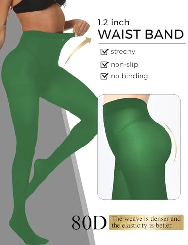 Image of Buauty 80D Black Tights for Women,Opaque Tights Soft, High Waist Soft Nylon Pantyhose