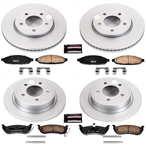 Image of PowerStop Front and Rear Brake Kit for Chrysler Pacifica 2004-08 - Fully-Coated Disc Rotors with Z17 Ceramic Brake Pads Replacement, CRK2838
