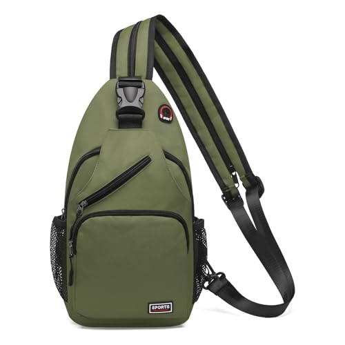 Image of Convertible Sling Bags for Women Men, Lightweight Crossbody Backpack Daypack Fit for 11 inch Tablet for Casual Travel Sport Hiking (Dark Green)