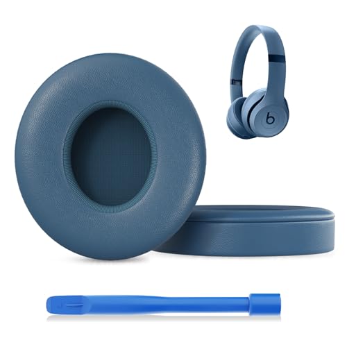 Coussinets Beats Solo 4 bleu similicuir haute finition