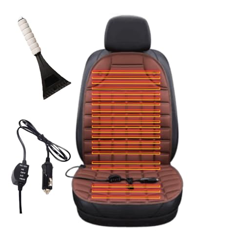 Hazomeu Restez Au Chaud en Hiver Coussin Voiture Livré avec Une Pelle à Neige C'est Le Cadeau Le Plus Chaleureux pour Les Conducteurs en Hiver,Brown-Single-Seater