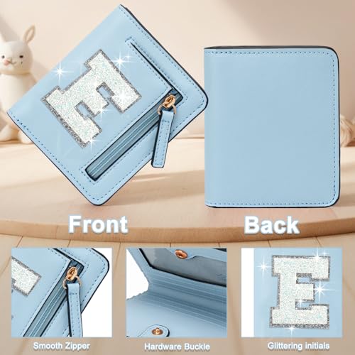 Image of Birthday Gifts for Teen Girl Kids Wallet Girl Wallets Small Initial Rfid Wallet Teen Girls Gift Preppy Stuff for Girls Blue E