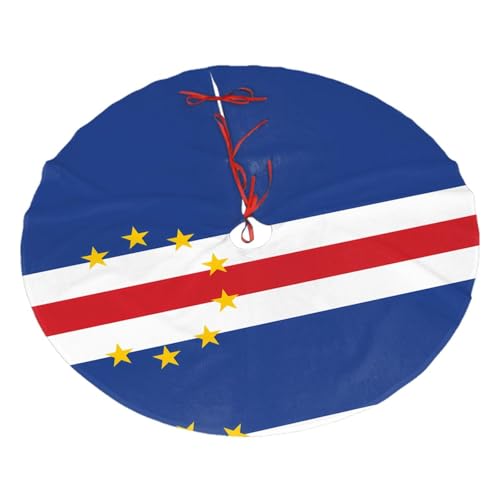 Gonna per albero da 76,2 cm, per decorazioni natalizie, morbida e soffice bandiera di Capo Verde stampata utilizzata per la protezione del pavimento