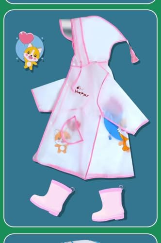 Image of Bold N Elegant Polyester Blend Transparent Dinosaur Print Kid's Waterproof Raincoat Rain Jacket With Hood And Visor For Young Lil Toddler Tween School Boy's And Girls