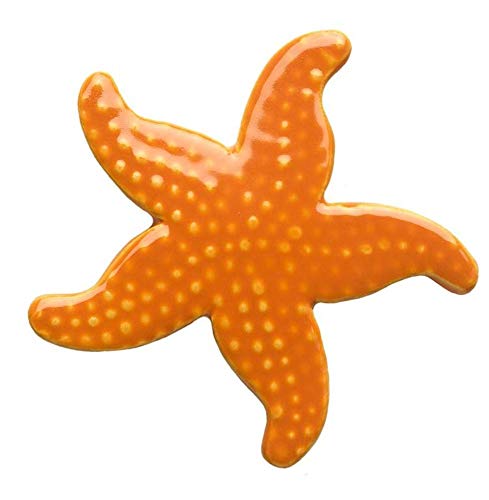 Mosaico de cerámica estrella de mar 12.7x12.7 cm naranja miniatura 1