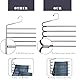 Hosenbügel，2er Set hosenbügel platzsparend，kleiderbügel Hosen schrankorganiser, rutschfeste Polsterung,hosenbügel mehrfach platzsparend für je 5 Jeans, Anzughosen, Schals Krawatten