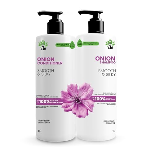 Image of GIR Red Onion Anti Hair Fall Spa Range Hair Care Set: For Smooth and Silky Hair l Onion Shampoo 1L + Onion Conditioner 1L