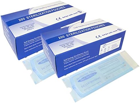 Mototeks, Inc. Self Sealing Sterilization Autoclave Pouches 400 Pouches(2 Boxes) (2.25inch X 5.25inch)