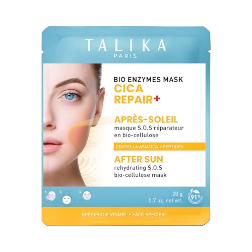 Talika Bio Enzymes Mask Cica Repair, Mascarilla Reparadora Después del sol, Biocelulosa