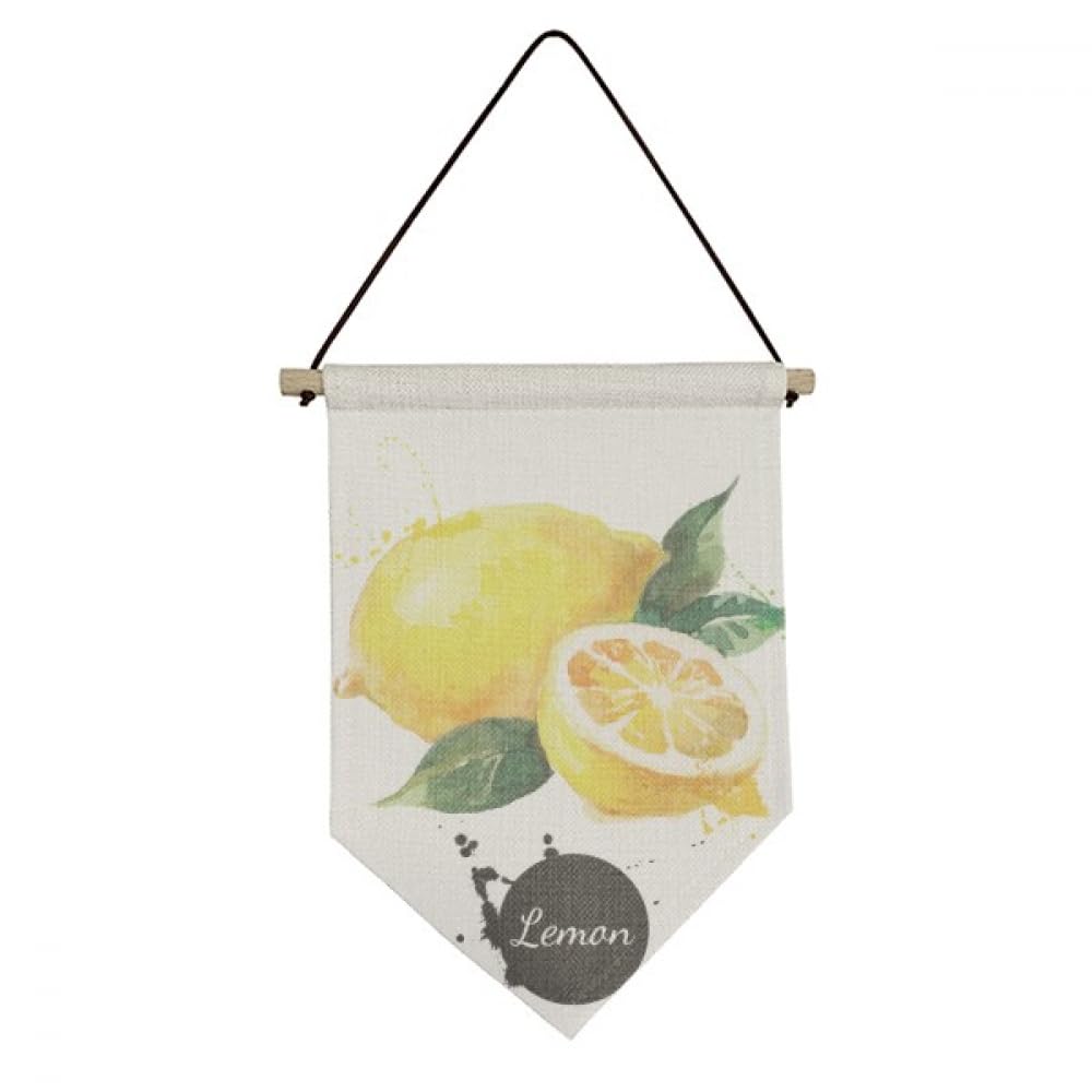 Drapeau en toile aquarelle citron pour une décoration de table ensoleillée