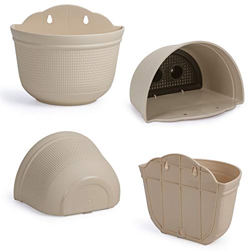 Amazing Creation Wall And Railing Plastic Pots, Hanging Planters With S Hooks, Indoor And Outdoor Half Round Plant Holders For Fence, Balcony Or Rails, Display Herb Gardens, Flowers Or Plants (2 Pack) #TOP7