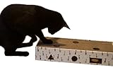 Feline Be Mine Cardboard Cat Scratcher - Durable Scratching & Stretching Pad, Kitten Lounger, Sturdy Eco-Friendly Design, Pet Ball Toy for Exercise & Fun, Protects Furniture
