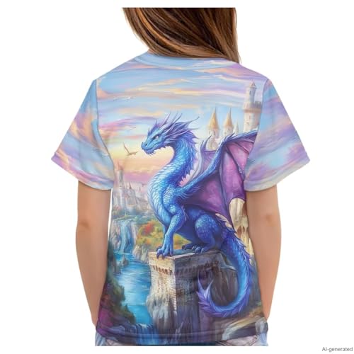 Image of WELLFLYHOM Kids Tshirts Girls Boys Short Sleeve Crewneck Tees Shirts Casual Sport Pullover Tops Size 3-16 Years