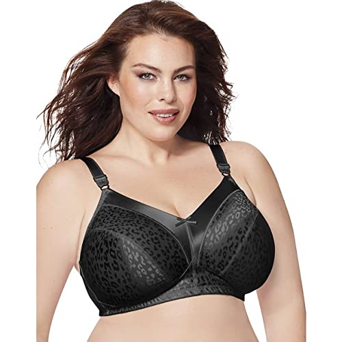 JUST MY SIZE Wireless Bra Pack, Full Coverage, Leopard Satin, Wirefree Plus-Size Bra, 2-Pack (Sizes from 32C to 50DD)