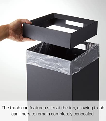 Yamazaki Home 4489 Tall Trash Can-Modern Garbage Waste Basket With Handle, One Size, Black #TOP2
