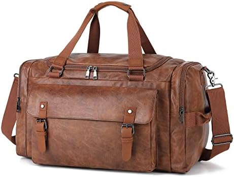 YUDAGOOD Luggage Travel Bag Waterproof PU Leather Large Capacity Travel Bag (Brown) 4 YUDAGOOD Luggage Travel Bag Waterproof PU Leather Large Capacity Travel Bag (Brown)