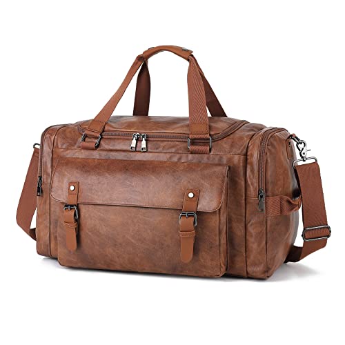 bolsa de viagem vintage à prova d'água de couro PU bolsa de viagem bolsa de viagem de fim de semana