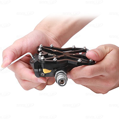 Sablue Universal Clipless To Platform Adapters Cleats Pedal For Spd Shimano Speedplay Bike Cycle (L-Black) #TOP2