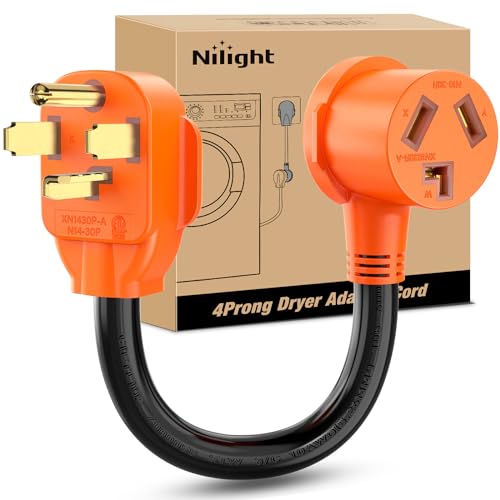 Image of Nilight Dryer Adapter Cord 30 Amp to 30Amp 4 Prong 125V /250V 7500 Watt Pure Copper New Outlet Old Plug Conversion Heavy Duty 10 Gauge Wire 14-30P 10-30R 30M /30F