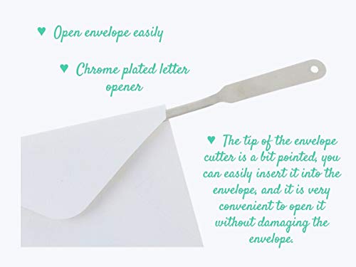 1Intheoffice Letter Opener, Stainless Steel Envelope Opener, Stainless Steel Hand Envelope Slitter (4 Pack) #TOP4
