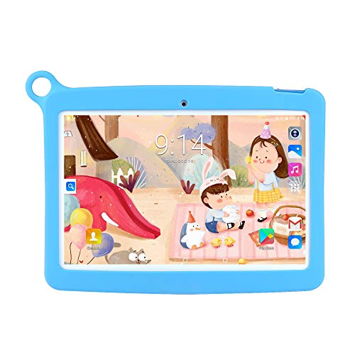 Preisvergleich Produktbild WANGOFUN Android Tablets PC, 10,1-Zoll-Kindertablet mit Schutzbrille IPS-Display Haltbarer Schutzhülle Kinder, Blau,2+32G