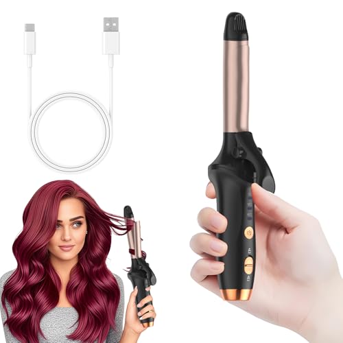 Cordless Curling Iron USB Rechargeable 4000 mAh 3 Temp Setting