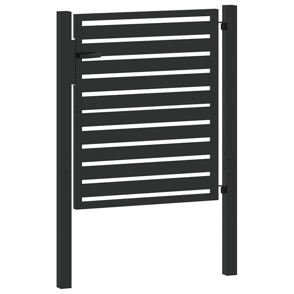 vidaXL Puerta de jardín con Cerradura de Aluminio Negra 100x100 cm, Puerta de jardín de Metal, Puerta de jardín Delantera, Puerta de Seguridad