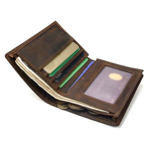 Vintage Leather Wallet Horseskin Vertical Money Bao Top Layer Cowhide Multi-card Coin Wallet Card Bag3