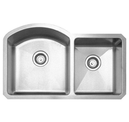 New Product Whitehaus WHNC3220-BSS Haus Series 31 7/8-Inch Double Bowl Undermount Sink, Brushed Stainless Steel