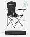 SONGMICS Campingstuhl 2er Set, Klappstuhl Outdoor, Angelstuhl, hohe Rückenlehne, Armlehnen, Getränkehalter, klappbar, bis 150 kg belastbar, Camping Garten Terrasse, schwarz GCB08BK