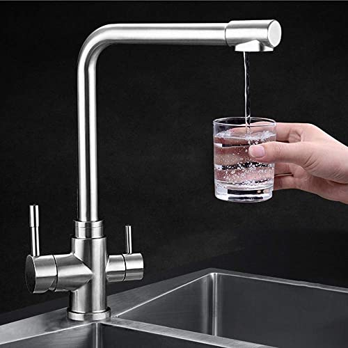 Mélangeur de robinet en acier inoxydable double poignée premium