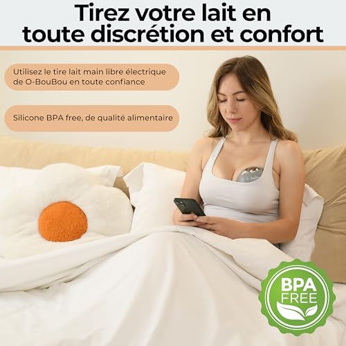 Sacaleches electricos - Extractor de leche materna sin BPA Manos Libres Silicona - Batería De Larga Duración - 12 Niveles y 4 Modos – Bridas de 24 mm + 4 inserciones bridas (15/17/19/21 mm), 1 pieza - imagen 5