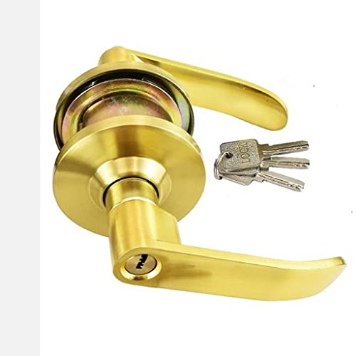 SFSUI Stainless Steel Rotation Round Door Knobs Entrance Passage Lock with Key Knobset Handle for Bedrooms Living Rooms Home Tools