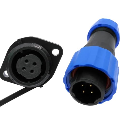 Conector de brida SP16 de 2 pines con enchufe macho de alimentación impermeable 4