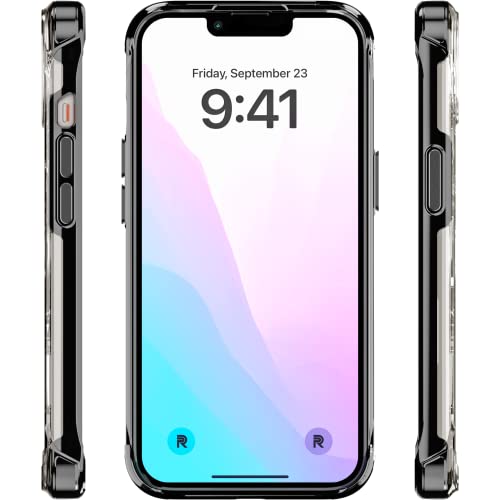 REBEL Clear iPhone 13 Case [Crystal Series Gen-3] MagSafe Compatible, Non-Yellowing Anti-Scratch, Protective Shockproof Bumpers, Metal Buttons, Slim Fit Grip, 6.1 Inch Phone 2021 (Crystal Black)