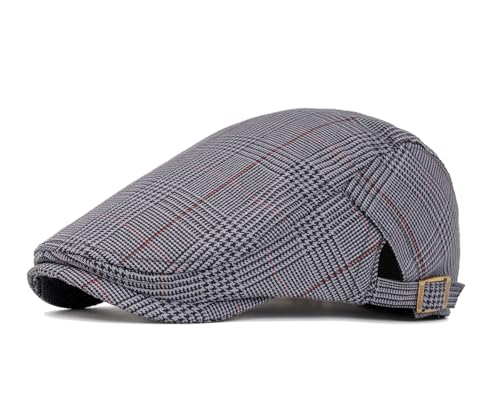 Image of Cotton Newsboy Cap,Breathable Ivy Gatsby Cabbie Beret Hat for Men's Women Driving Hunting Golf