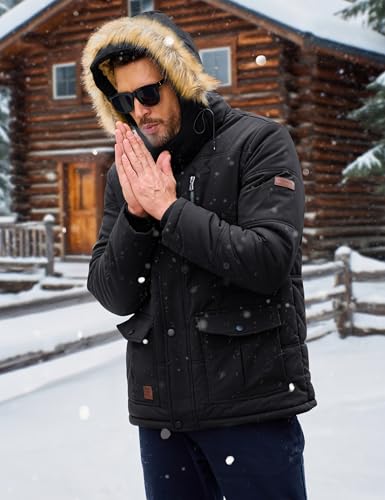 MAGCOMSEN Men's Winter Jacket Fleece Lined Water Repellent Windproof Warm Parka Winter Coat with Hood4