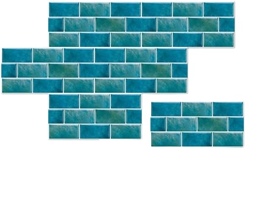 Carreaux céramique vintage PVC lot de 12 stickers bleus cuisine